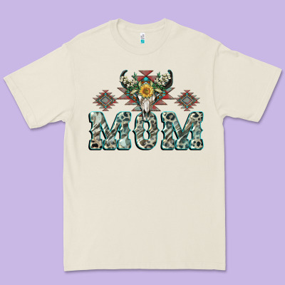 Mom With Cow Skull Mother's Day Premium Tee Designed By Cowgirlartshop