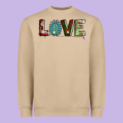 Love Christmas Gemstone Heavyweight Sweatshirt Designed By Adodesignshop