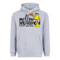 Heather Grey mellow mushroom Heavyweight Hoodie - linhVisuals