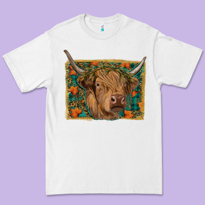 Highland Cow Fall Premium Tee Designed By Ranaportraitstore