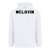 White mclovin novelty humor Heavyweight Hoodie - linhVisuals