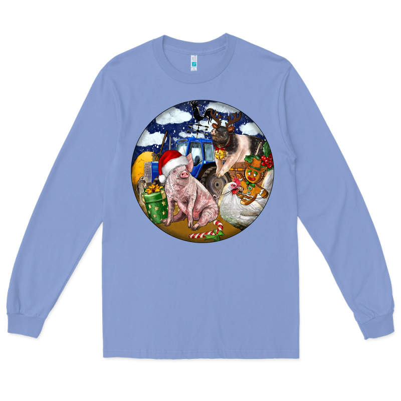 Farm And Pig Long Sleeve Tee by FaDigitalArtStudio | Teevron