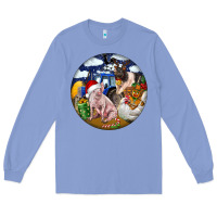 Colony Blue Farm And Pig Long Sleeve Tee - FaDigitalArtStudio