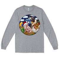 Heather Grey Farm And Pig Long Sleeve Tee - FaDigitalArtStudio