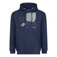 Navy qr code cube we are the borg Heavyweight Hoodie - linhVisuals