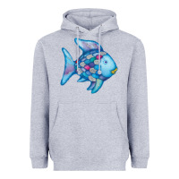 Heather Grey rainbow fish Heavyweight Hoodie - linhVisuals