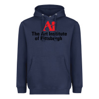 Navy Art Institute of Pittsburgh Heavyweight Hoodie - linhVisuals