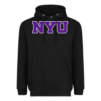 Black new york university nyu Heavyweight Hoodie - linhVisuals