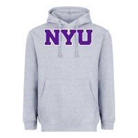 Heather Grey new york university nyu Heavyweight Hoodie - linhVisuals
