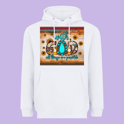 With God All Things Are Possible Matthew 19 26 Heavyweight Hoodie Designed By Jahusdesignshop