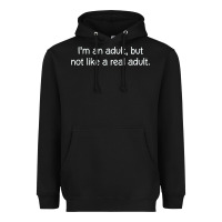 Black i'm an adult, but not like Heavyweight Hoodie - linhVisuals