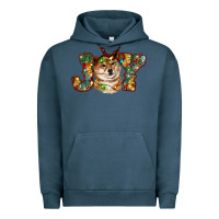 Pigment Midnight Navy shiba inu christmas joy Urban Hoodie - RanaPortraitStore