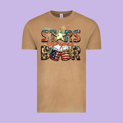 Stars Stripes Beer Vintage Tee Designed By Fadigitalartstudio