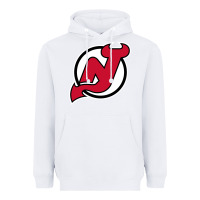White the NJ devils Heavyweight Hoodie - linhVisuals