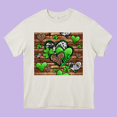 St. Patrick's Day Hearts Heavy Core Tee Designed By Jasminsmagicworld