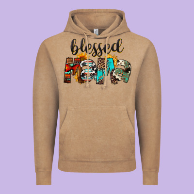 Blessed Mama Vintage Hoodie Designed By Fadigitalartstudio