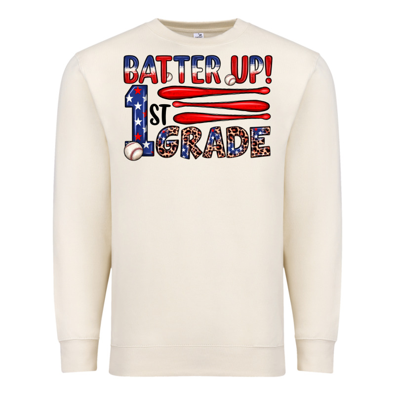 Batter Up 1st Grade Premium Sweatshirt by JahusDesignShop | Teevron