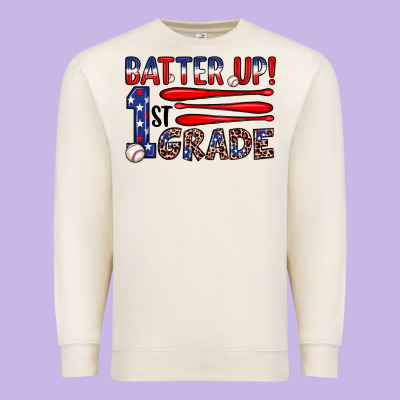 Batter Up 1st Grade Premium Sweatshirt Designed By Jahusdesignshop
