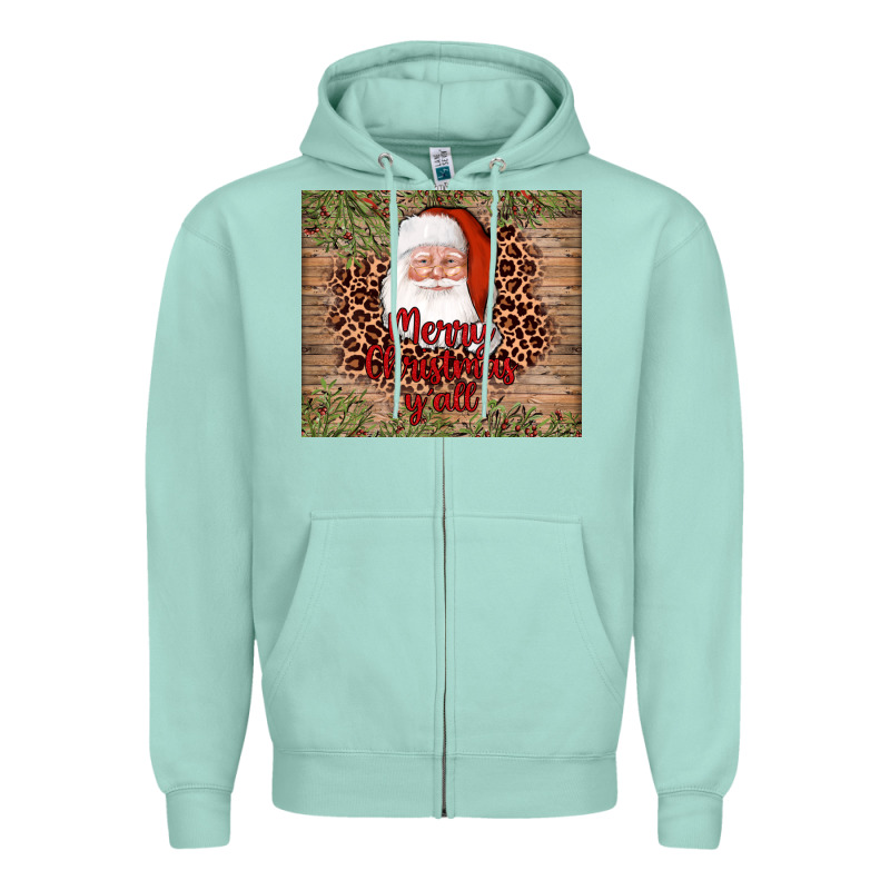 Santa Merry Christmas Y'all Zipper Hoodie by AdoDesignShop | Teevron