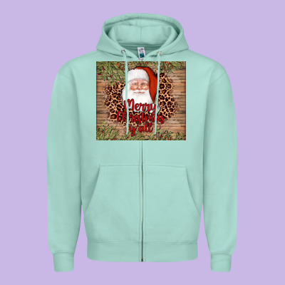 Santa Merry Christmas Y'all Zipper Hoodie Designed By Adodesignshop