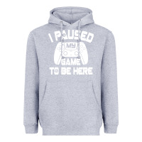 Heather Grey i paused my game to be here Heavyweight Hoodie - linhVisuals