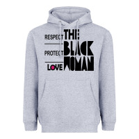 Heather Grey respect protect love the black woman Heavyweight Hoodie - linhVisuals