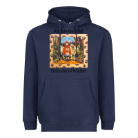 Navy restore the wolf defenders of wildlife Heavyweight Hoodie - linhVisuals