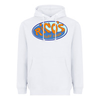 White richo surf shop Heavyweight Hoodie - linhVisuals