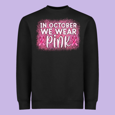 In October We Wear Pink Leopard Glitter Heavyweight Sweatshirt Designed By Adodesignshop