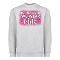 Heather Grey in october we wear pink leopard glitter Heavyweight Sweatshirt - AdoDesignShop