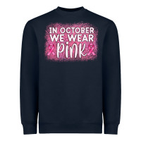 Navy in october we wear pink leopard glitter Heavyweight Sweatshirt - AdoDesignShop