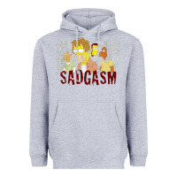 Heather Grey sadgasm Heavyweight Hoodie - linhVisuals