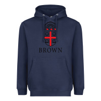Navy brown university Heavyweight Hoodie - linhVisuals