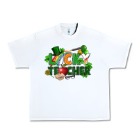 White lucky teacher St. Patricks Day Urban Heavy Tee - FaDigitalArtStudio