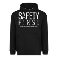 Black safety first science teacher Heavyweight Hoodie - linhVisuals