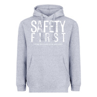 Heather Grey safety first science teacher Heavyweight Hoodie - linhVisuals