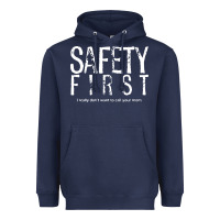 Navy safety first science teacher Heavyweight Hoodie - linhVisuals