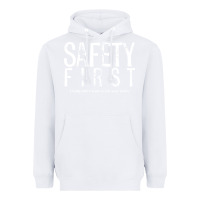 White safety first science teacher Heavyweight Hoodie - linhVisuals