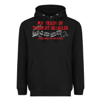 Black my train of thought derailed Heavyweight Hoodie - linhVisuals