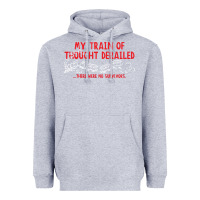 Heather Grey my train of thought derailed Heavyweight Hoodie - linhVisuals