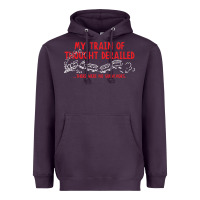Plum my train of thought derailed Heavyweight Hoodie - linhVisuals