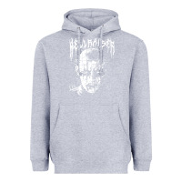 Heather Grey black metal pinhead Heavyweight Hoodie - linhVisuals