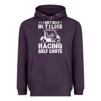 Plum i don't golf but i like racing golf carts Heavyweight Hoodie - linhVisuals