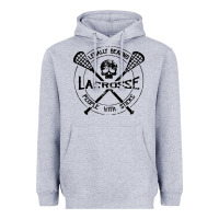 Heather Grey lacrosse legally beating people with sticks Heavyweight Hoodie - linhVisuals