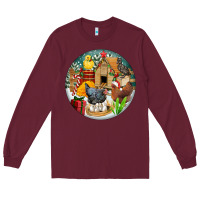 Burgundy Christmas coop ornament Long Sleeve Tee - FaDigitalArtStudio