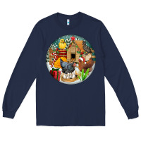 Navy Christmas coop ornament Long Sleeve Tee - FaDigitalArtStudio