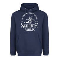 Navy schrute farms Heavyweight Hoodie - linhVisuals