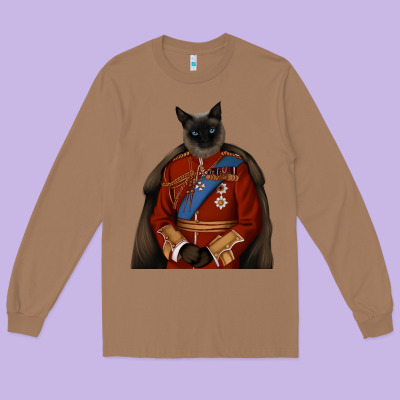 Pet Portraits, Custom Pet Portraits, Renaissance Pet Portraits, Custom Long Sleeve Tee Designed By Ranaportraitstore