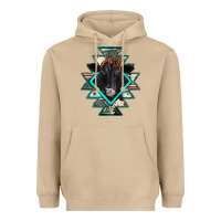 Mushroom black angus cowhide aztec Heavyweight Hoodie - JahusDesignShop