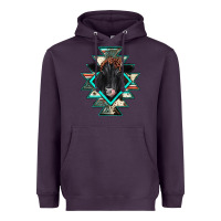 Plum black angus cowhide aztec Heavyweight Hoodie - JahusDesignShop